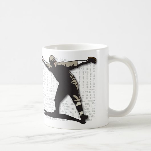 Vintage-Baseball-Pitcher-Tasse Kaffeetasse (Rechts)
