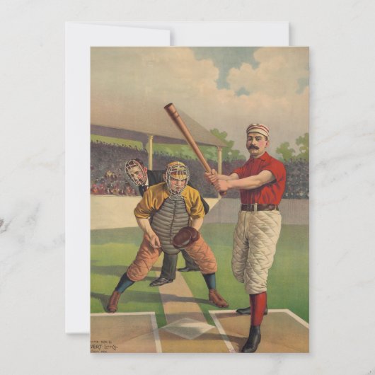 Vintage Baseball-Plakat-Einladung Einladung (Vorderseite)