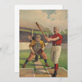 Vintage Baseball-Plakat-Einladung Einladung (Vorne/Hinten)