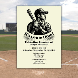 Vintage Baseball Player Men's 50th Birthday Einladung