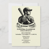 Vintage Baseball Player Men's 50th Birthday Einladung (Vorderseite)