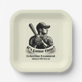 Vintage Baseball Player Men's 50th Birthday Pappteller