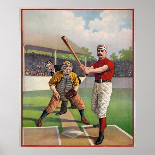 Vintage Baseball Players Poster (Vorne)