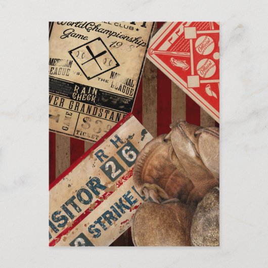Vintage Baseball Postkarte (Vorderseite)