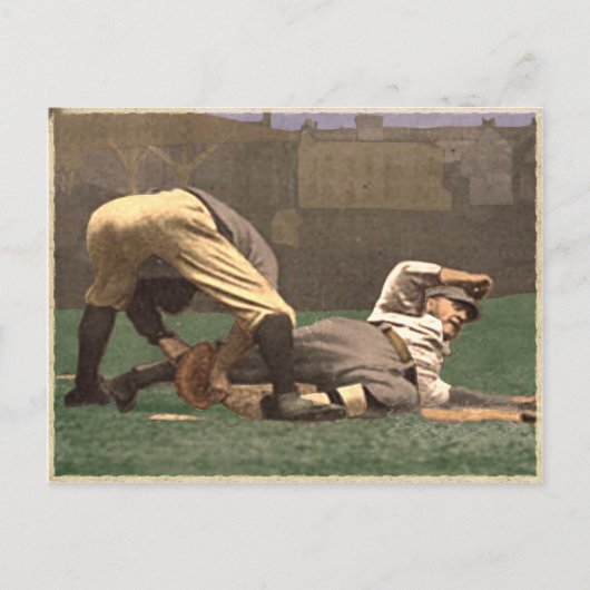 Vintage Baseball-Postkarte Postkarte (Vorderseite)