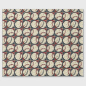 Vintage-Baseball-Raster Geschenkpapier (Flach)