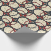 Vintage-Baseball-Raster Geschenkpapier (Ecke)