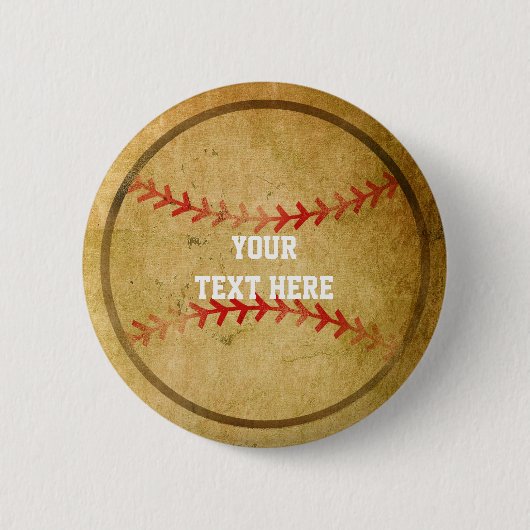 Vintage-BASEBALL runde Geburtstagsfeier Pin-Taste Button (Vorderseite)
