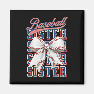 Vintage Baseball Schwester Kokette Schleife Sportl Magnet