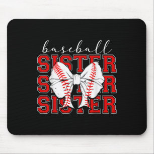 Vintage Baseball Schwester Kokette Schleife Sportl Mousepad