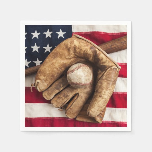 Vintage Baseball Serviette (Vorderseite)