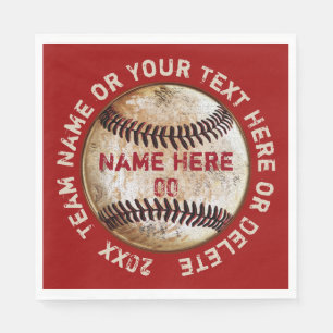 Vintage-Baseball-Servietten mit Ihren FARBEN und T Serviette