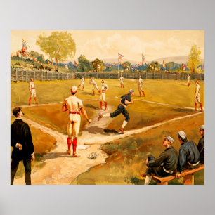Vintage Baseball-Spiel Poster