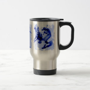 Vintage Baseball-Spieler Aluminium-Travel Mug Reisebecher
