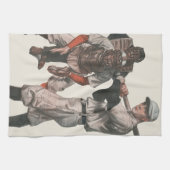 Vintage Baseball-Spieler Geschirrtuch (Horizontal)