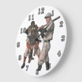 Vintage Baseball-Spieler Große Wanduhr (Winkel)