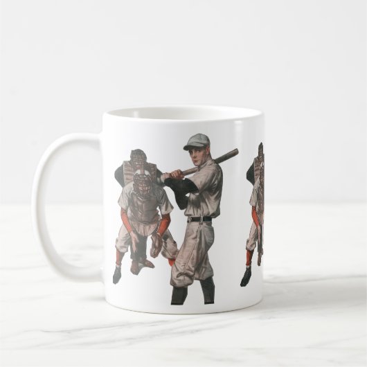 Vintage Baseball-Spieler Kaffeetasse (Links)