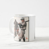 Vintage Baseball-Spieler Kaffeetasse (Vorderseite Links)