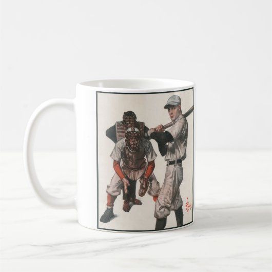 Vintage Baseball-Spieler Kaffeetasse (Links)