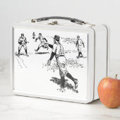 Vintage Baseball-Spieler-Lunch Box Metall Brotdose (Beispiel)