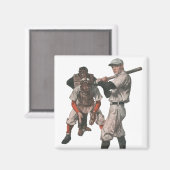 Vintage Baseball-Spieler Magnet (Vorderseite/Rückseite)