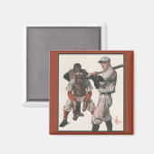 Vintage Baseball-Spieler Magnet (Vorderseite/Rückseite)