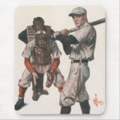 Vintage Baseball-Spieler Mousepad (Vorne)