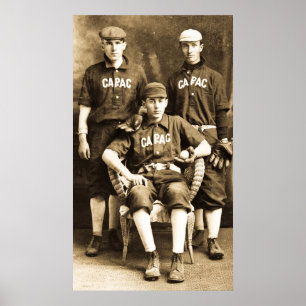 Vintage Baseball-Spieler Poster