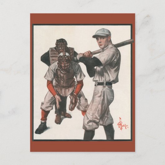 Vintage Baseball-Spieler Postkarte (Vorderseite)