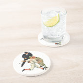 Vintage Baseball-Spieler vor Zuhause Getränkeuntersetzer (Seite)