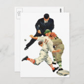 Vintage Baseball-Spieler vor Zuhause Postkarte (Vorne/Hinten)