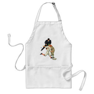 Vintage Baseball-Spieler vor Zuhause Schürze