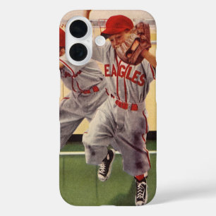 Vintage-Baseball-Sportteam, Jungen raufen iPhone 16 Hülle