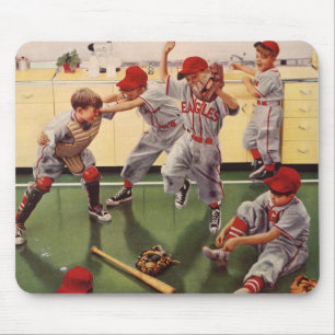 Vintage-Baseball-Sportteam, Jungen raufen Mousepad