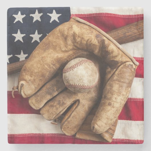 Vintage Baseball Steinuntersetzer (Vorderseite)