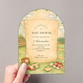Vintage Baseball Storybook Baby Shower Acryleinladungen (Insitu (Handheld))