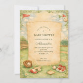 Vintage Baseball Storybook Baby Shower Einladung (Vorderseite)