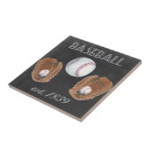 Vintage-Baseball-Tafel-Design Fliese (Seite)
