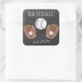 Vintage-Baseball-Tafel-Design Quadratischer Aufkleber (Tasche)
