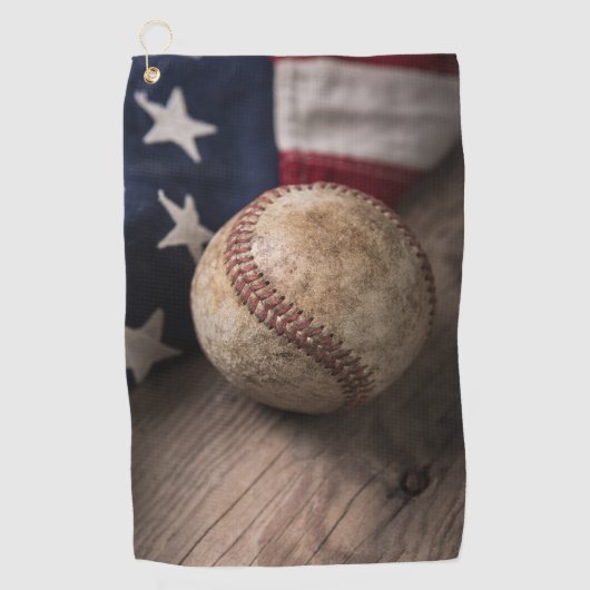 VIntage Baseball und Flag Golfhandtuch (Vorderseite)
