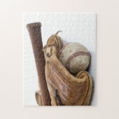 Vintage-Baseball und Schlagholz Puzzle (Vertikal)