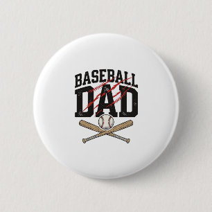 Vintage-Baseball-Vater-Distressed-Shirt mit Gravur Button