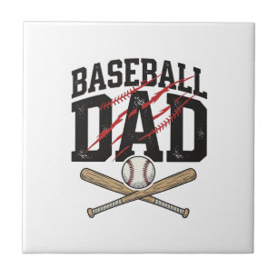 Vintage-Baseball-Vater-Distressed-Shirt mit Gravur Fliese