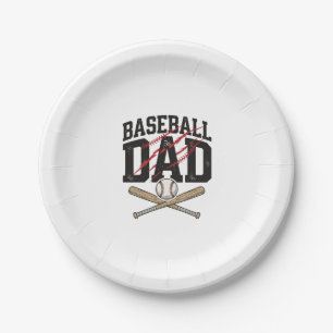 Vintage-Baseball-Vater-Distressed-Shirt mit Gravur Pappteller