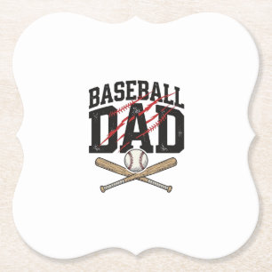 Vintage-Baseball-Vater-Distressed-Shirt mit Gravur Untersetzer