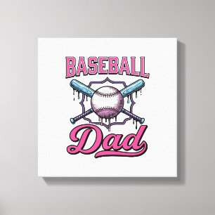 Vintage Baseball-Vater-Gravur T-Shirt Design (2)_ Leinwanddruck