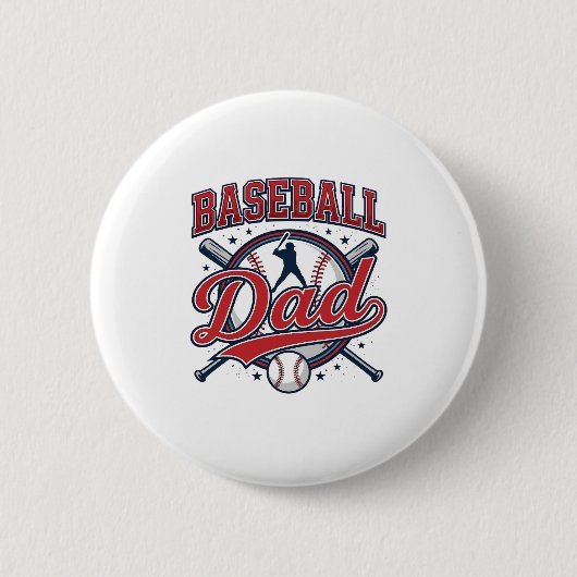 Vintage-Baseball-Vater-Shirt-Design_1 Button (Vorderseite)