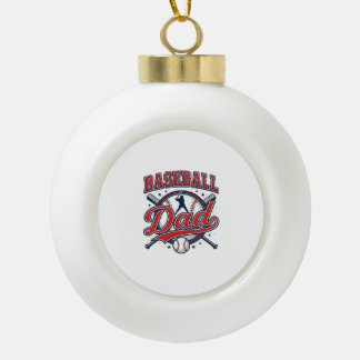 Vintage-Baseball-Vater-Shirt-Design_1 Keramik Kugel-Ornament