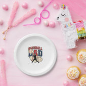 Vintage-Baseball-Vater-Shirt-Design_1 Pappteller (Party)