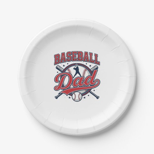 Vintage-Baseball-Vater-Shirt-Design_1 Pappteller (Vorderseite)